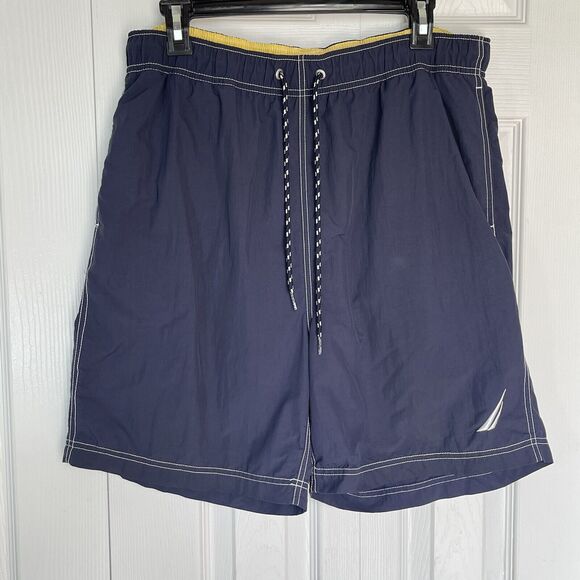 Nautica Men's Quick Dry Large Nylon 8" Swim Trunks Navy - Picture 12 of 14